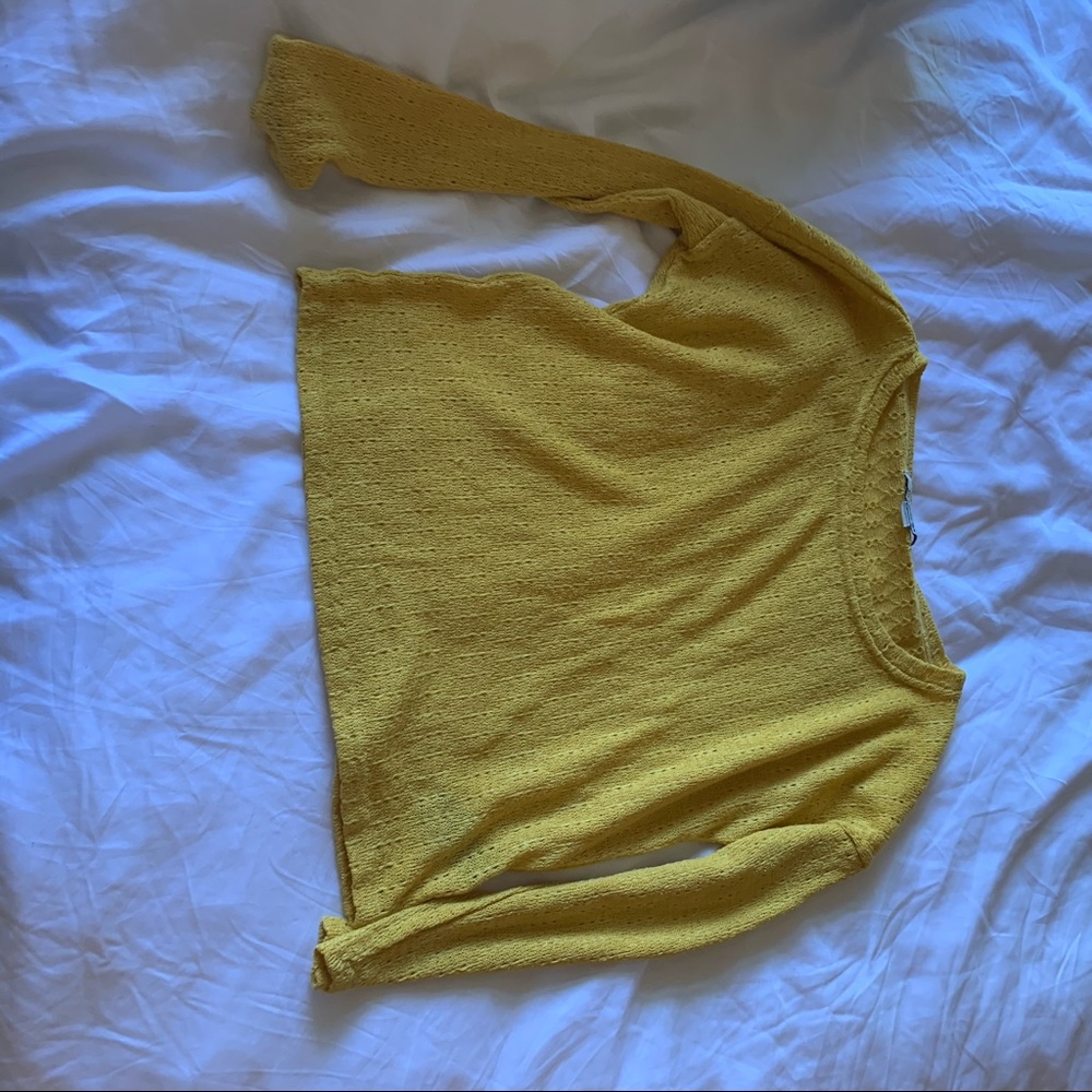 yellow sweater pullover